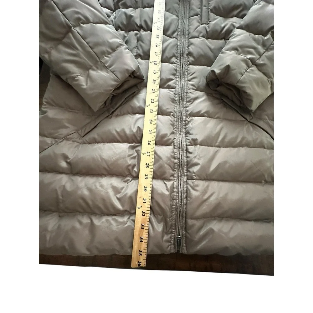 LANDS END COAT Womens 2XL Down‎ Feather Brown Quilted Puffer Jacket Hooded #RR-8
